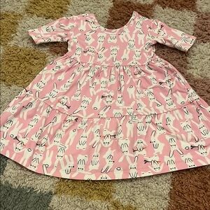 Hanna Andersson Pink Bunny Print Casual Dress